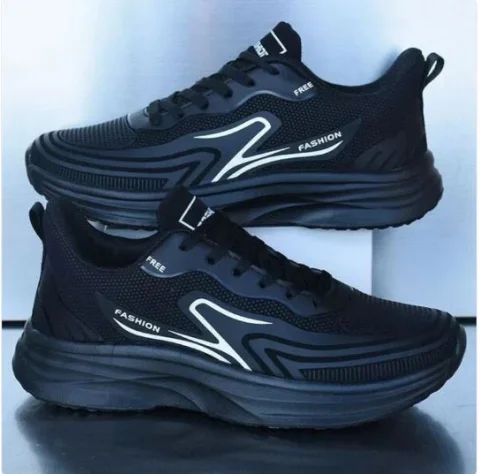 Men's Stylish & Comfortable Casual Black Sneakers for Daily Wear